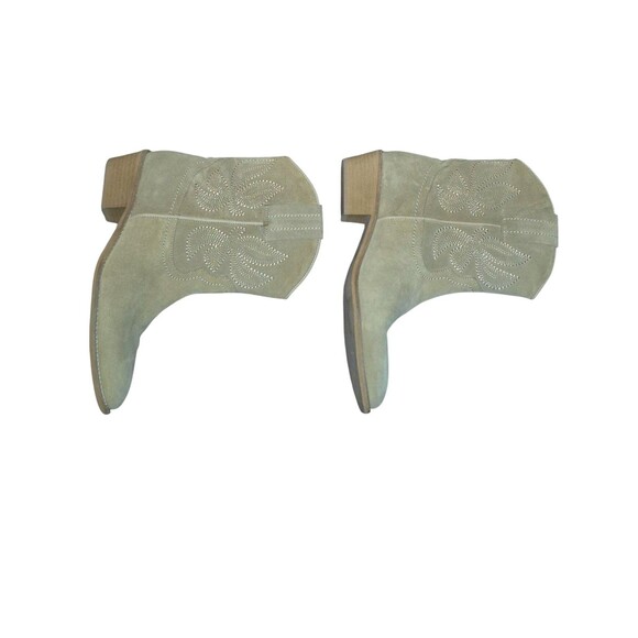 Regard Tan Brown Real Suede Leather Cowboy Western Ankle Boots Women's 37 6.5 - Picture 2 of 5